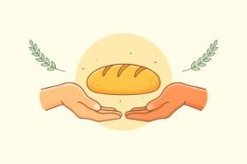 bread loaf with hands